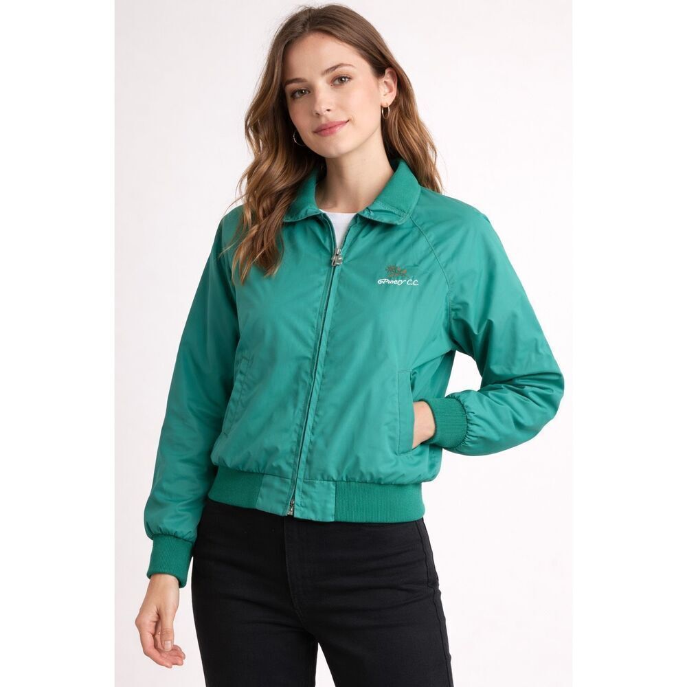 Vintage West Wind Teal Windbreaker Jacket Womens Large Nylon